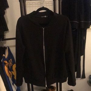 Boohoo black bomber jacket